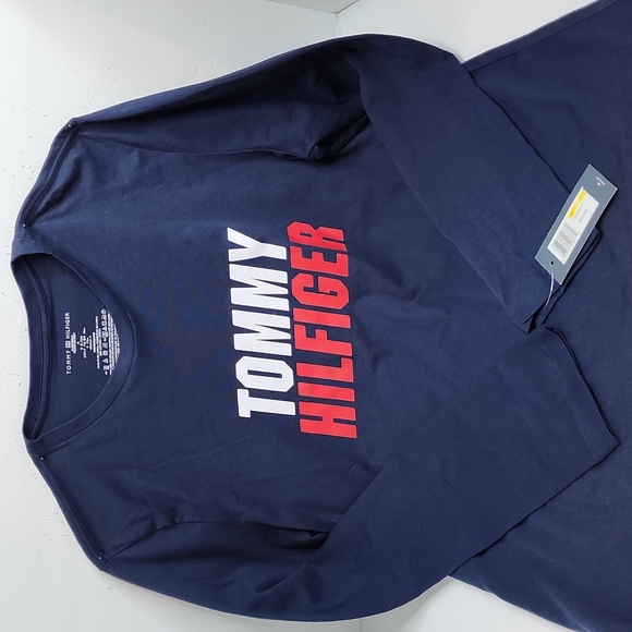 TOMMY HILFIGER NAVY BLUE LONG SLEEVES SHIRT, MEDIUM - Picture 5 of 7